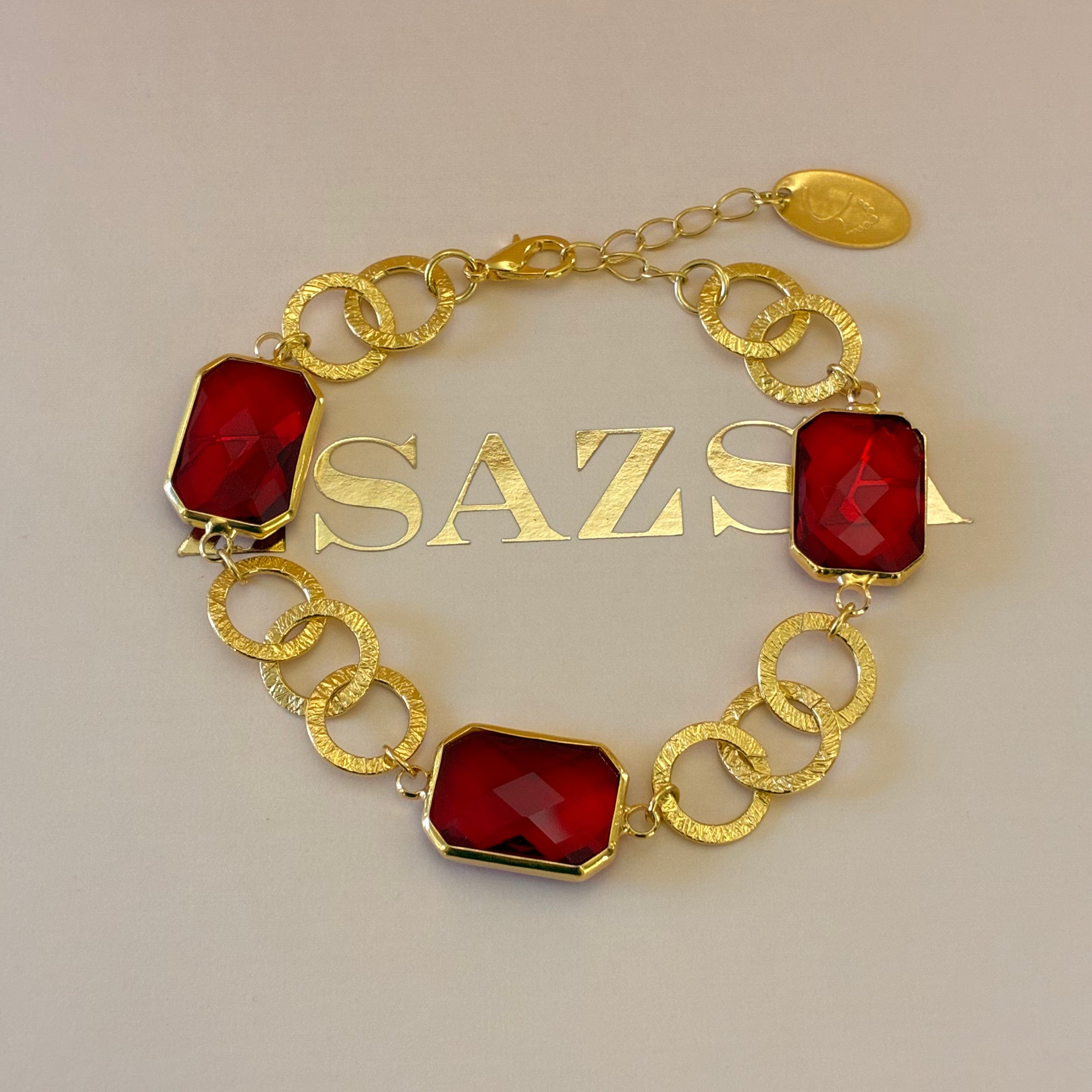 Handmade resin red bracelet