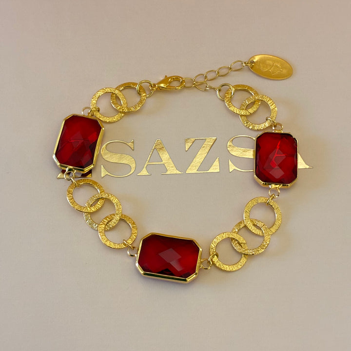 Handmade resin red bracelet