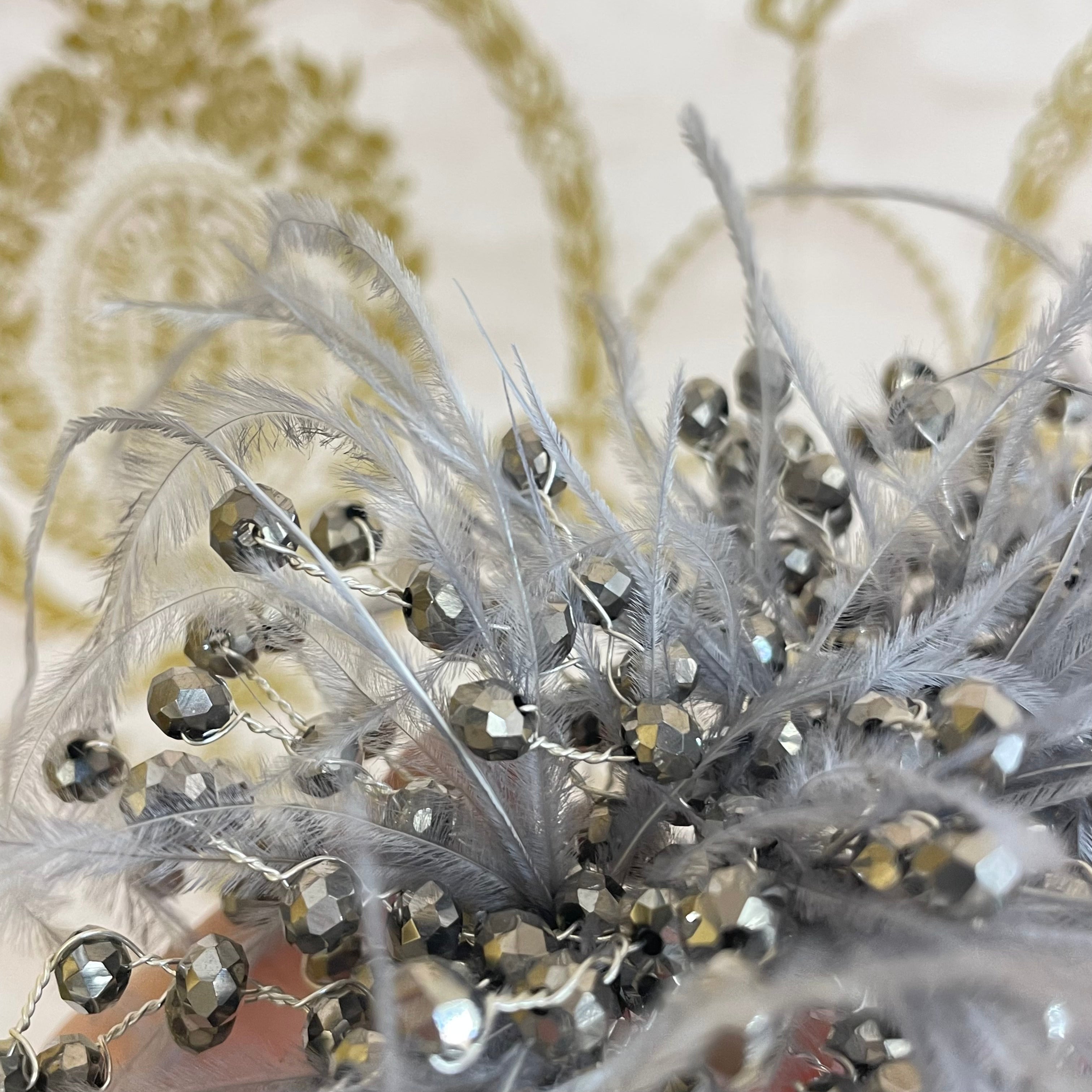 Grey feathers headpiece