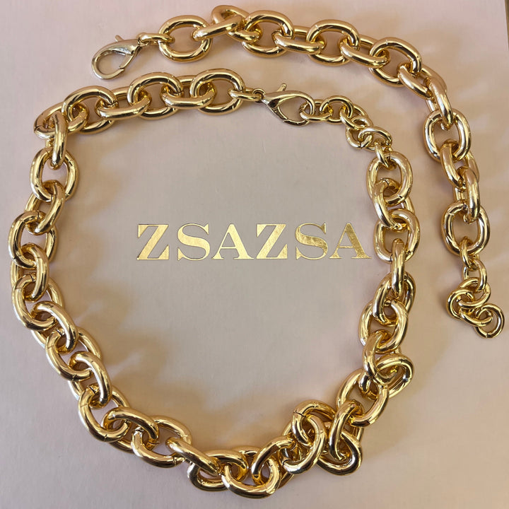 Chain gold plated necklace and bracelet