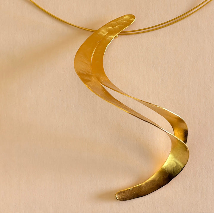Handmade Double Warp Gold Necklace | Gold Plated | ZsaZsa