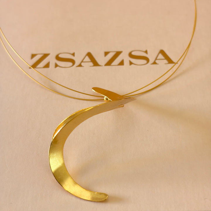 Handmade Double Warp Gold Necklace | Gold Plated | ZsaZsa