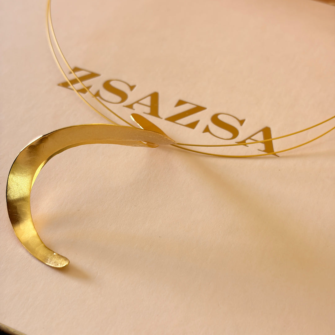 Handmade Double Warp Gold Necklace | Gold Plated | ZsaZsa