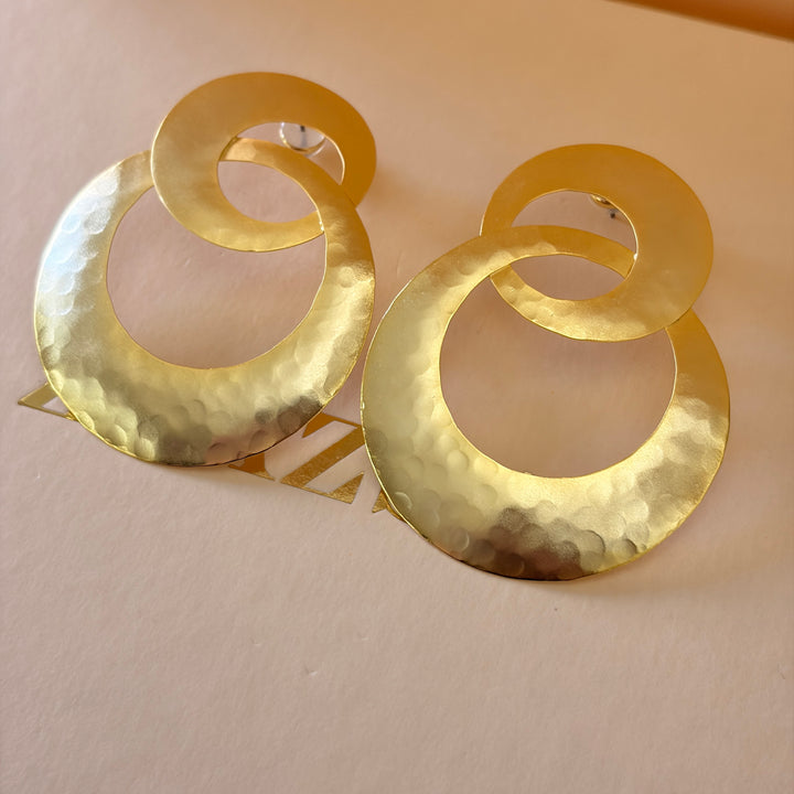 Handmade Intertwined Circles Gold Earrings | Gold Plated | ZsaZsa