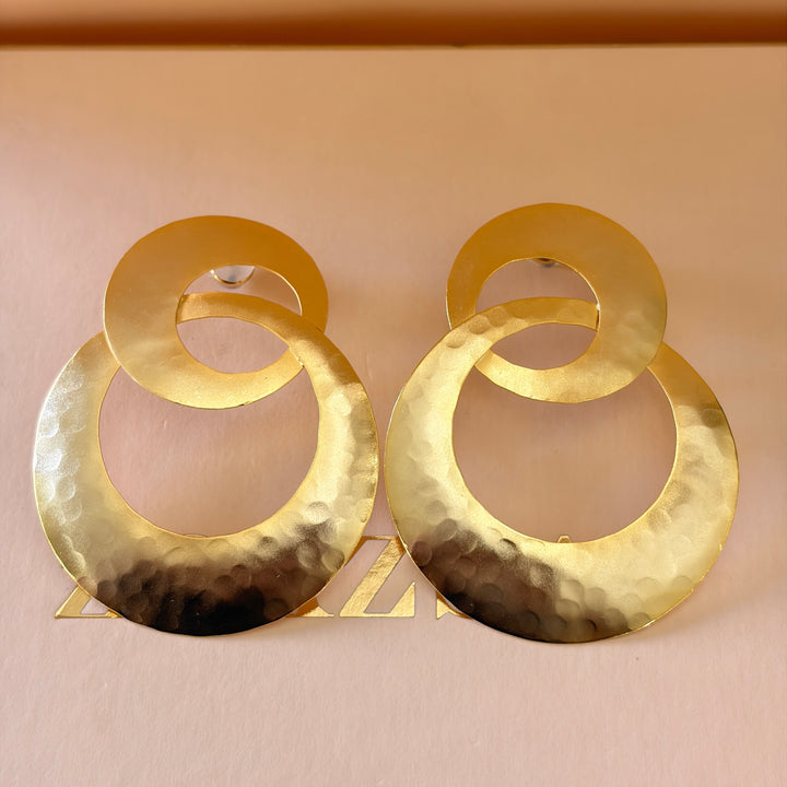 Handmade Intertwined Circles Gold Earrings | Gold Plated | ZsaZsa