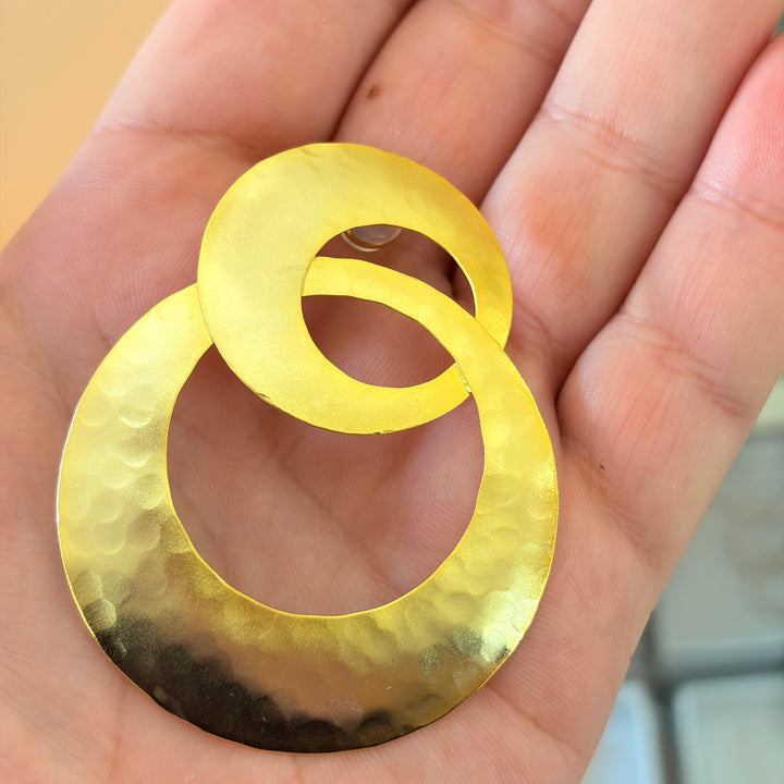 Handmade Intertwined Circles Gold Earrings | Gold Plated | ZsaZsa