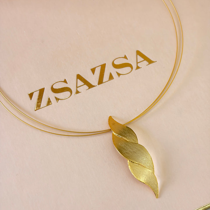 Handmade Braided Gold Necklace | Gold Plated | ZsaZsa