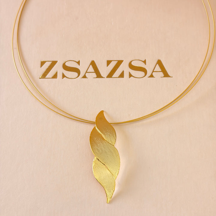 Handmade Braided Gold Necklace | Gold Plated | ZsaZsa