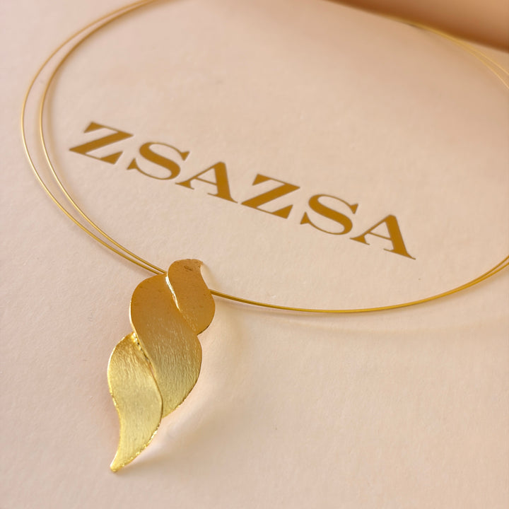 Handmade Braided Gold Necklace | Gold Plated | ZsaZsa