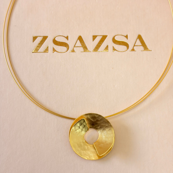 Handmade Overlapping Circle Gold Necklace | Gold Plated | ZsaZsa
