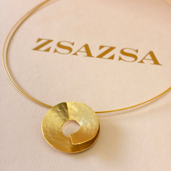 Handmade Overlapping Circle Gold Necklace | Gold Plated | ZsaZsa