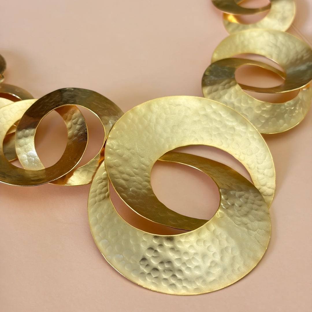 Handmade Intertwined Circles Gold Necklace | Gold Plated | ZsaZsa