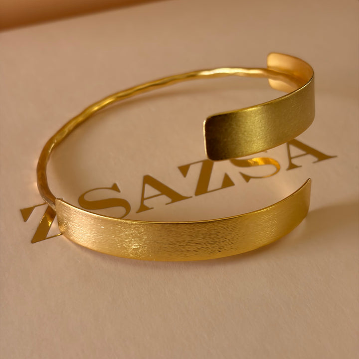 Handmade Simple Wrap Gold Bangle | Gold Plated | ZsaZsa