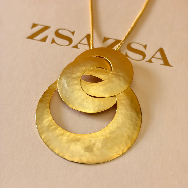Handmade Geometric Spiral Circles Gold Set | Gold Plated | ZsaZsa