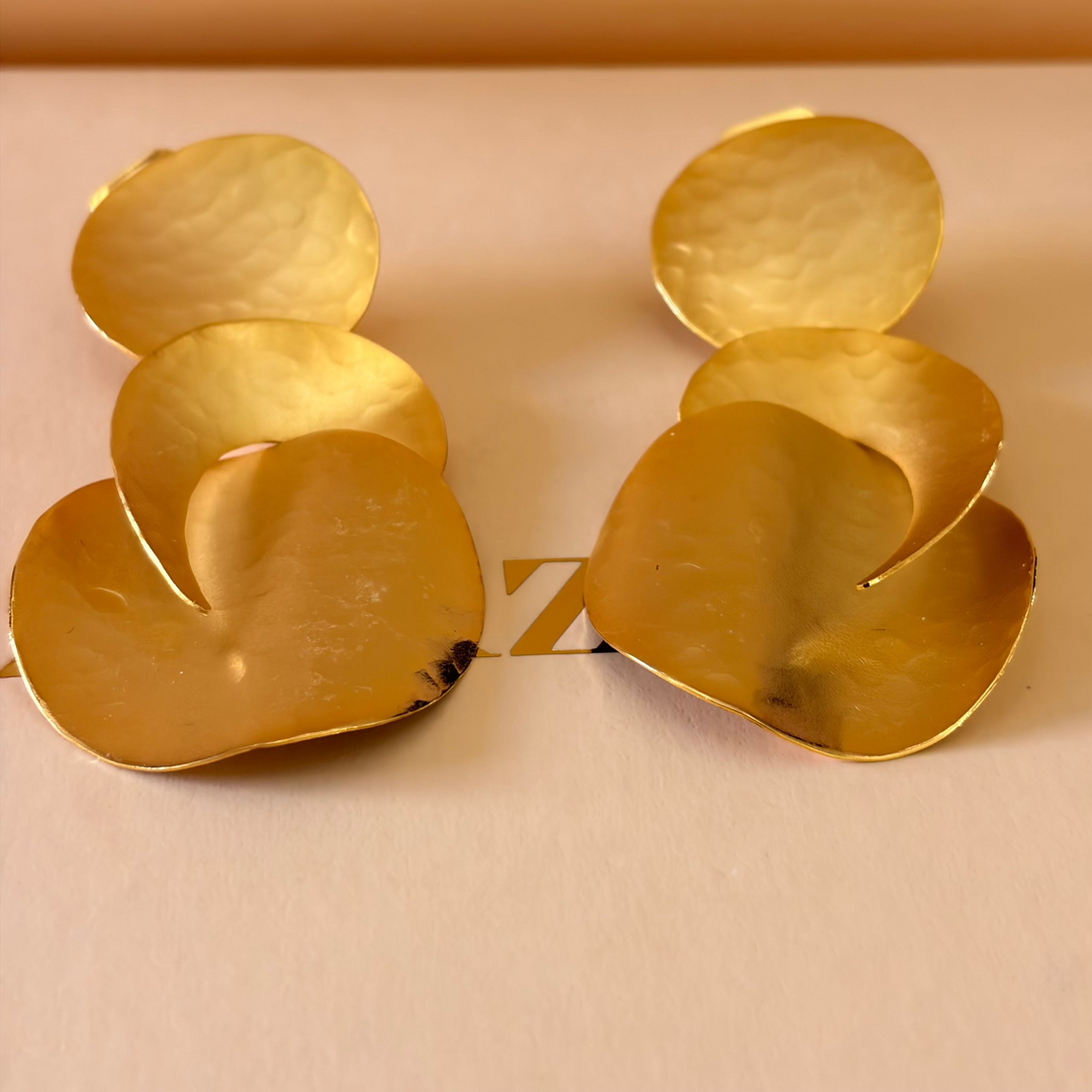 Handmade Abstract Layered Circles Gold Set | Gold Plated | ZsaZsa