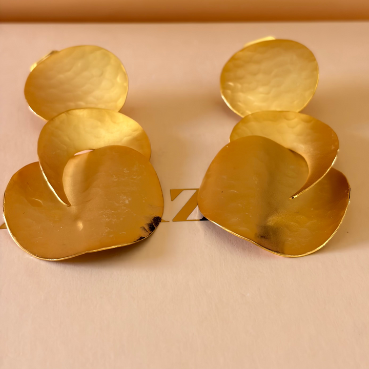 Handmade Abstract Layered Circles Gold Set | Gold Plated | ZsaZsa