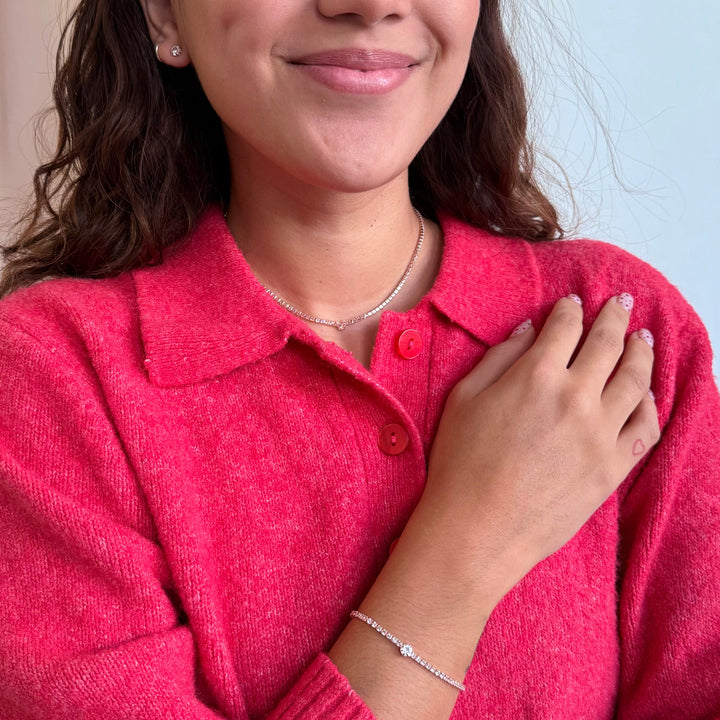 Rhinestone rose gold plated set