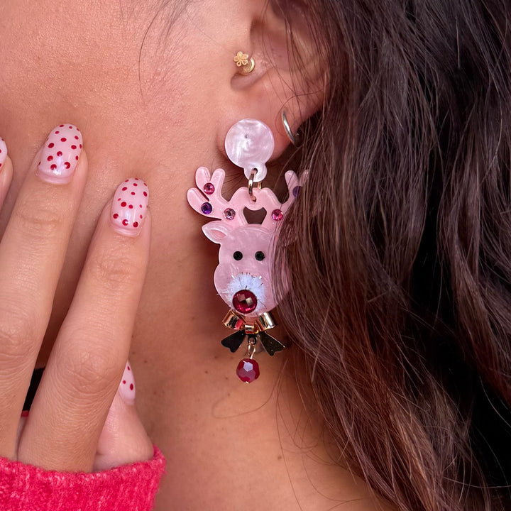 Christmas reindeer earrings