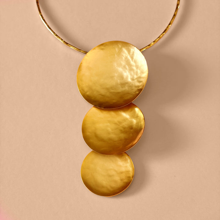 Handmade Three Circle Necklace | Gold Plated | ZsaZsa