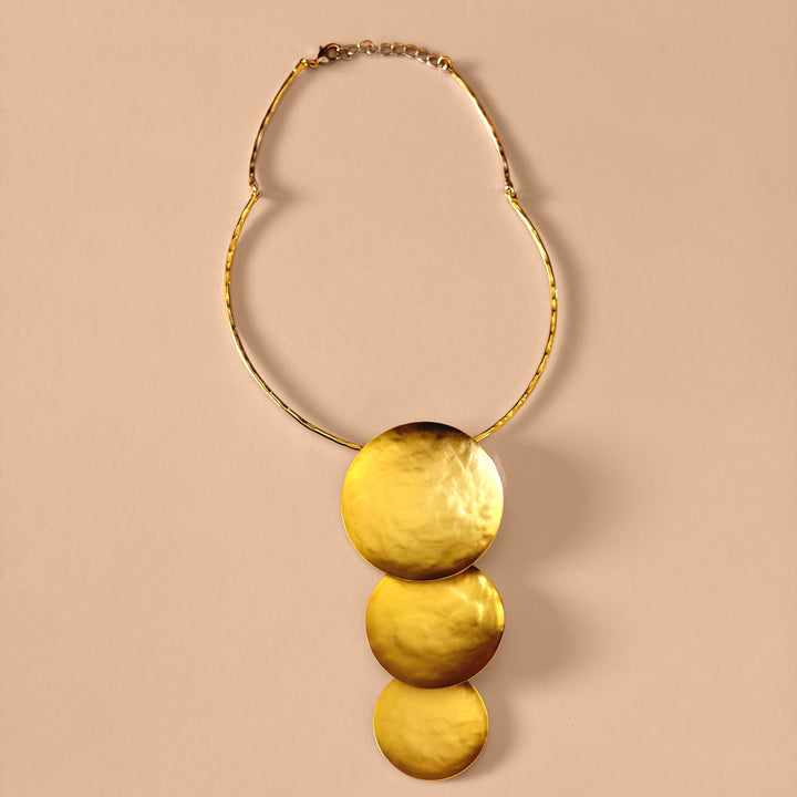 Handmade Three Circle Necklace | Gold Plated | ZsaZsa
