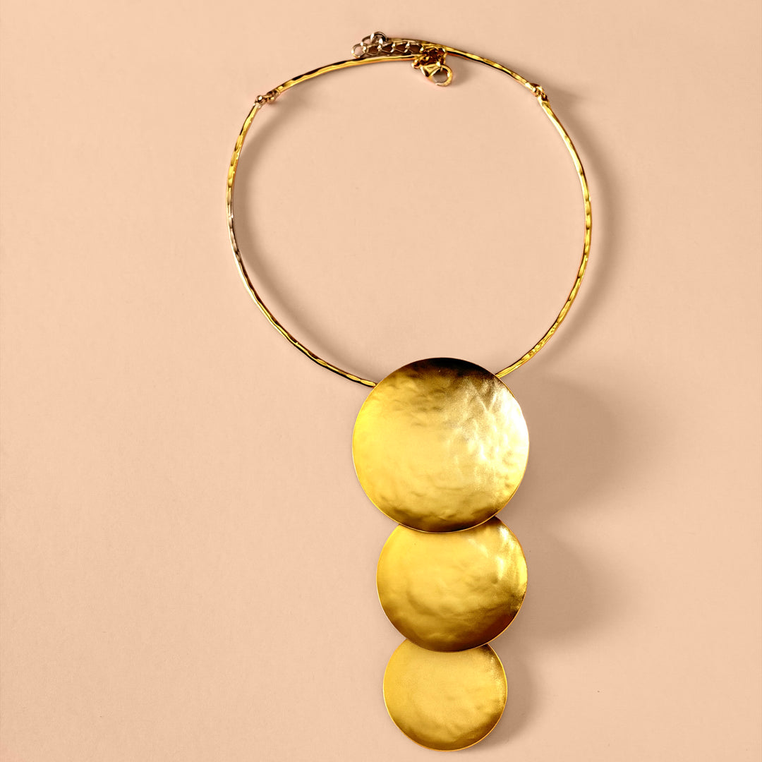 Handmade Three Circle Necklace | Gold Plated | ZsaZsa