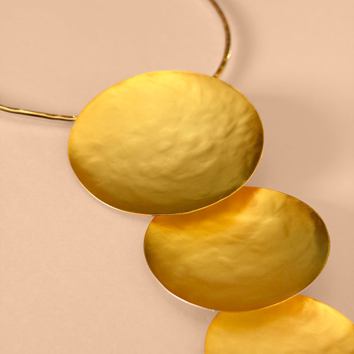Handmade Three Circle Necklace | Gold Plated | ZsaZsa