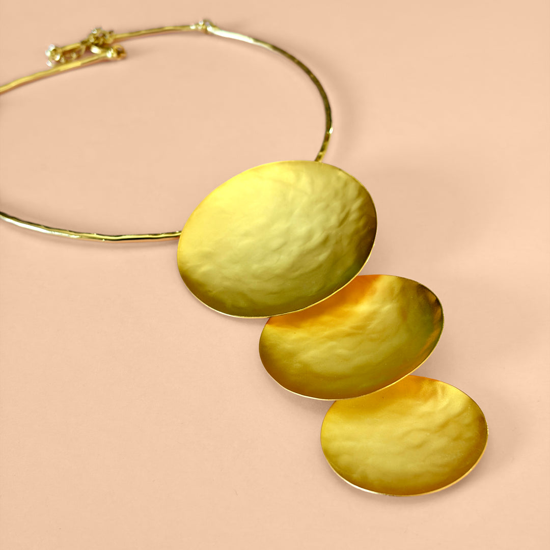 Handmade Three Circle Necklace | Gold Plated | ZsaZsa