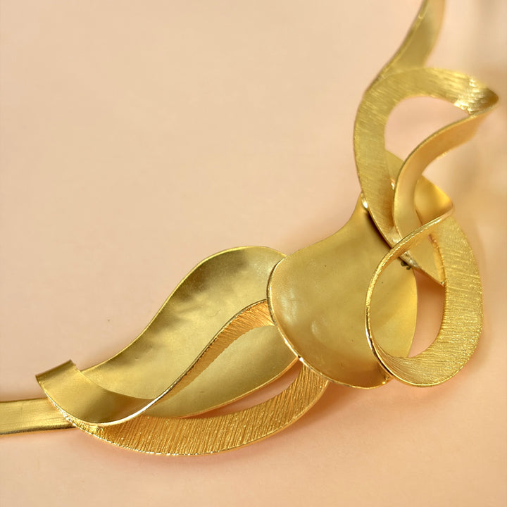 Handmade Layered Petal Necklace | Gold Plated | ZsaZsa