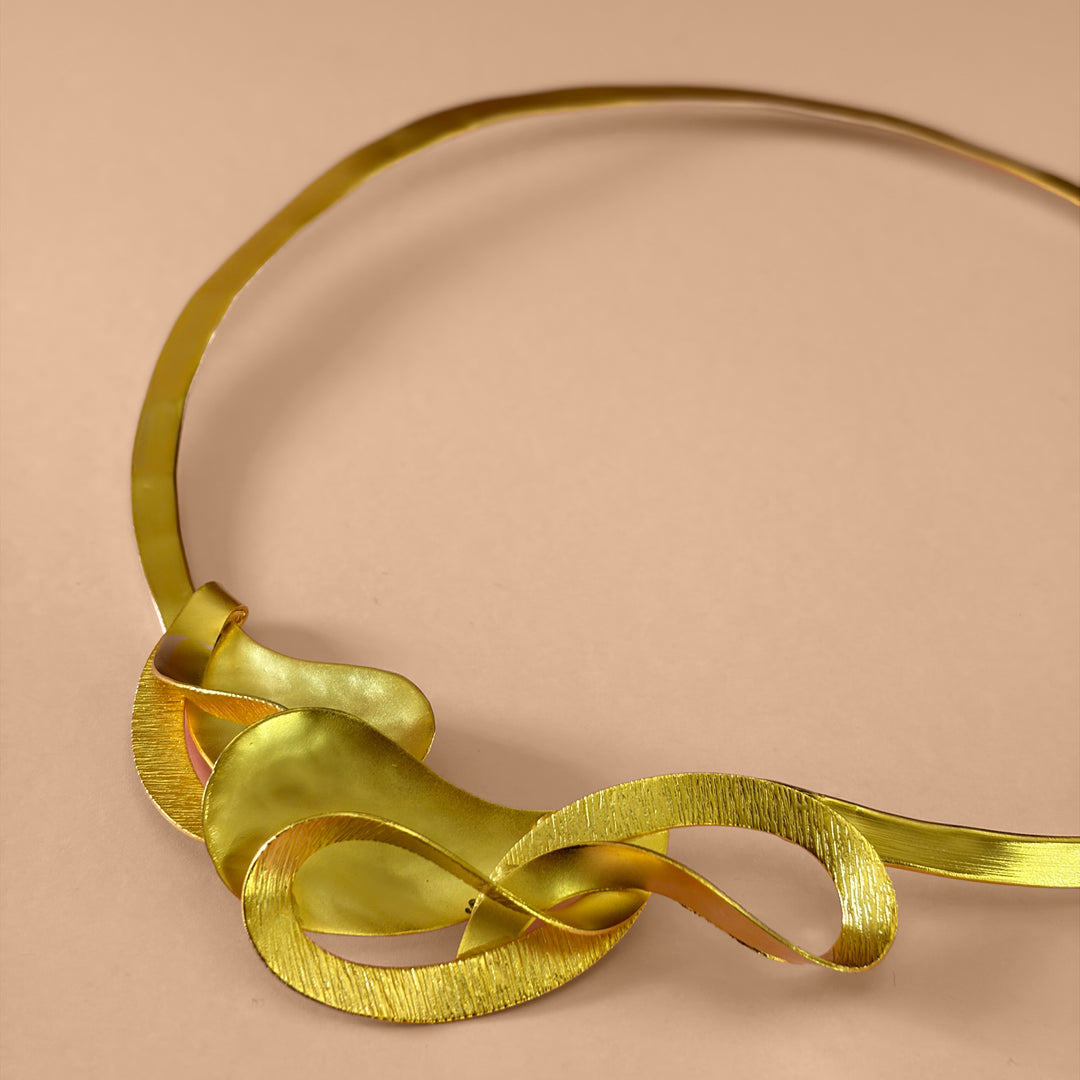 Handmade Layered Petal Necklace | Gold Plated | ZsaZsa