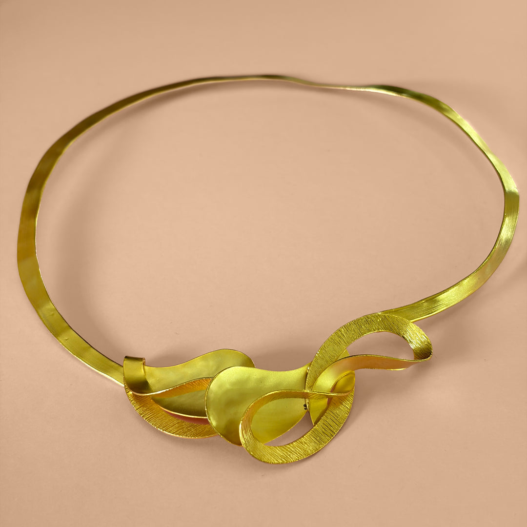 Handmade Layered Petal Necklace | Gold Plated | ZsaZsa