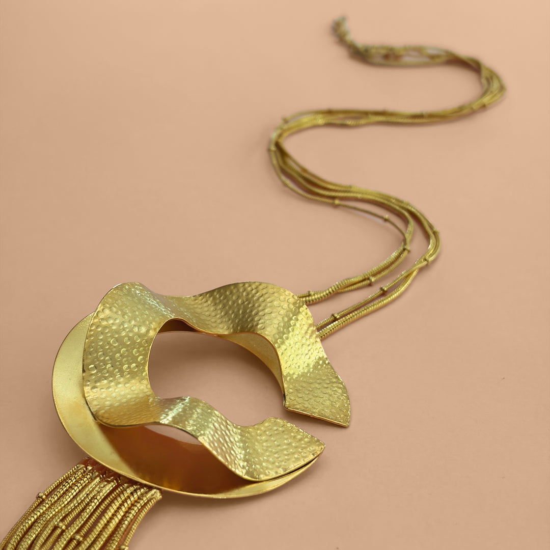 Handmade Double Circle Gold Necklace | Gold Plated | ZsaZsa