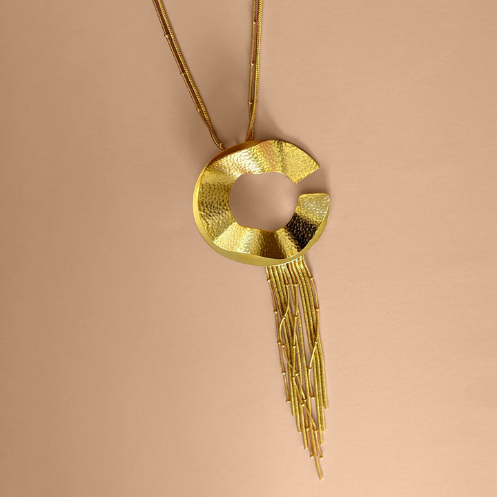 Handmade Double Circle Gold Necklace | Gold Plated | ZsaZsa