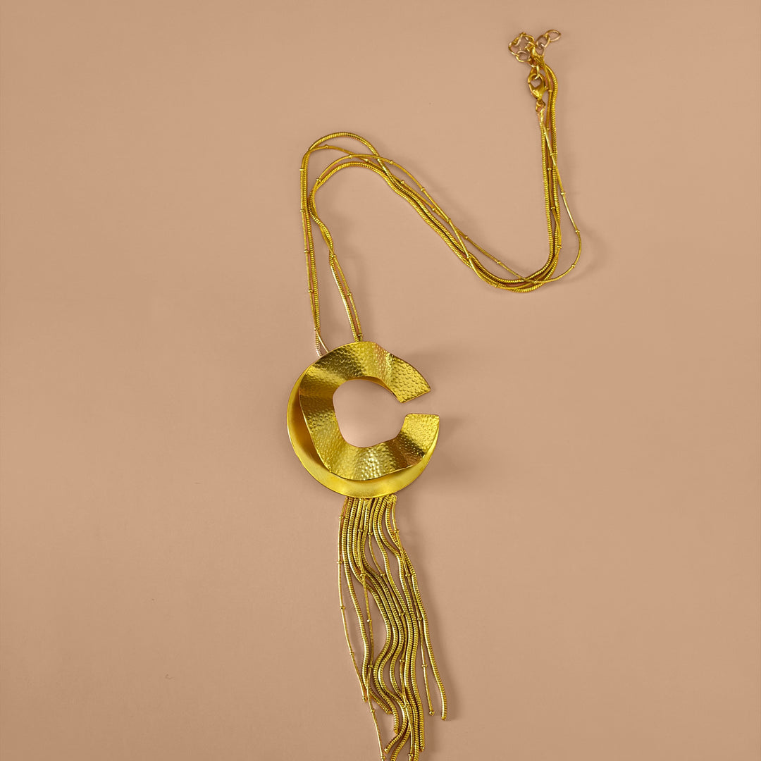 Handmade Double Circle Gold Necklace | Gold Plated | ZsaZsa
