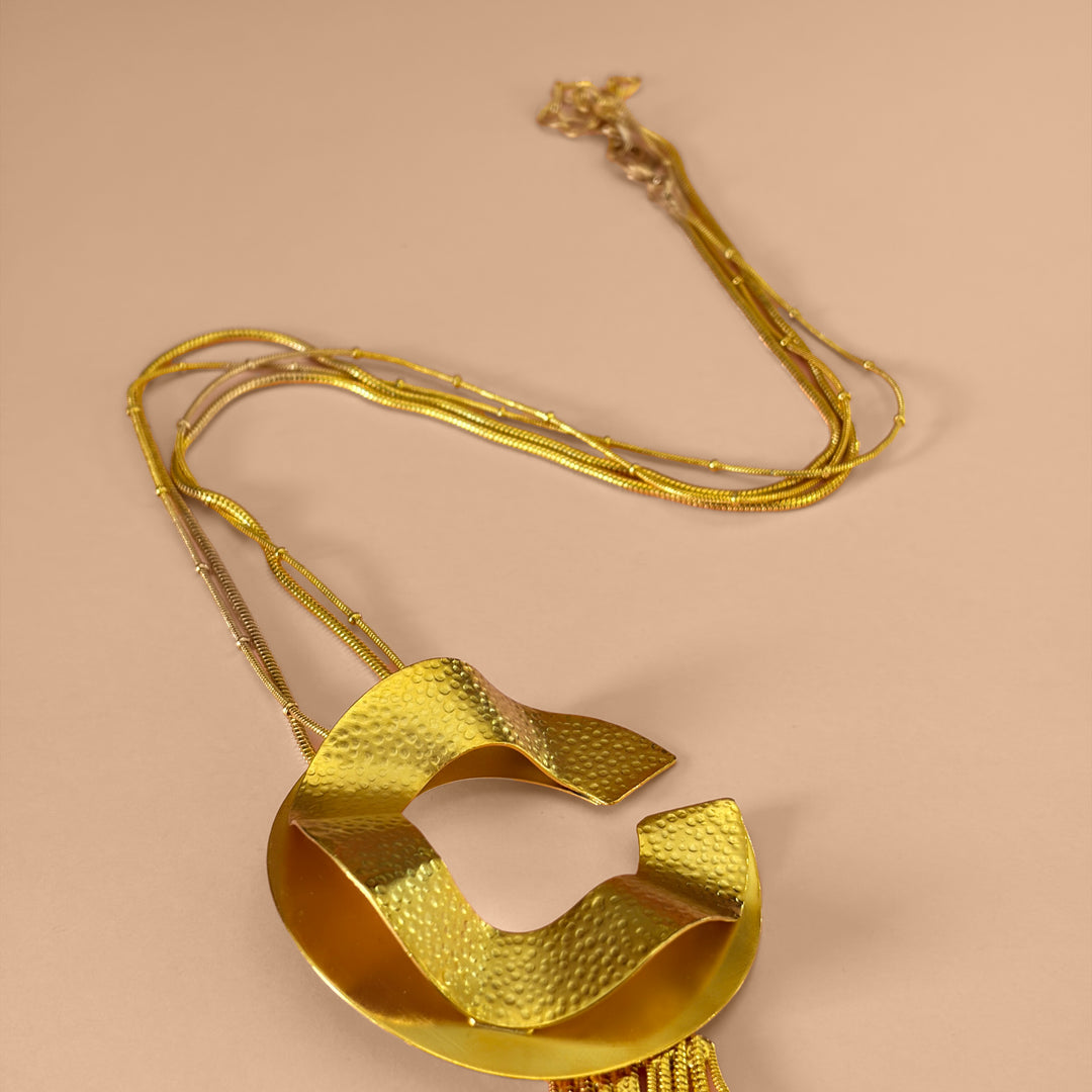 Handmade Double Circle Gold Necklace | Gold Plated | ZsaZsa