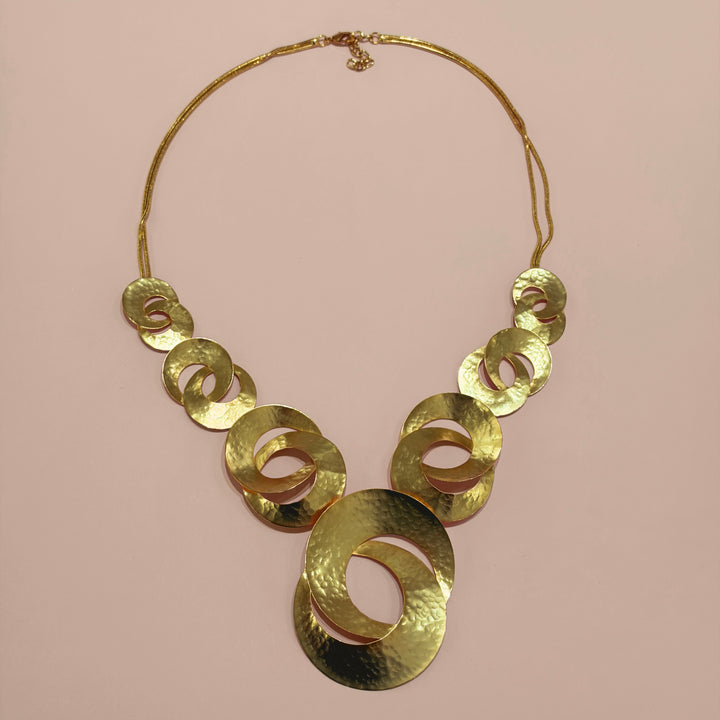 Handmade Intertwined Circles Gold Necklace | Gold Plated | ZsaZsa