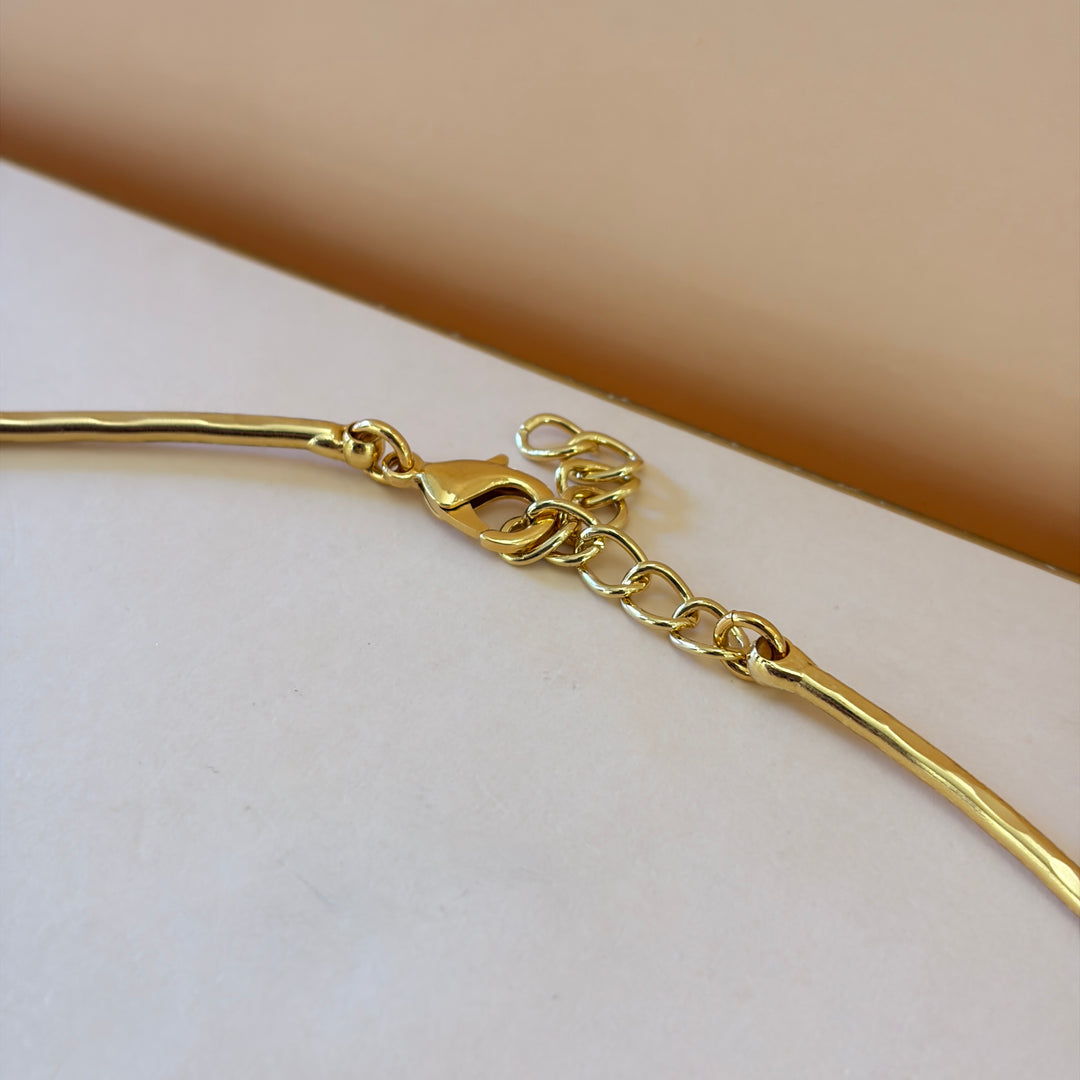 Handmade Layered Twisted Petal Gold Necklace | Gold Plated | ZsaZsa