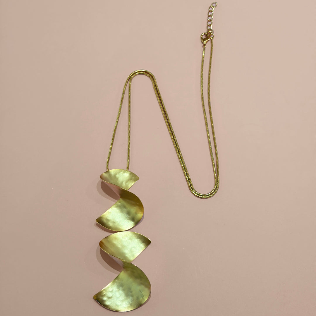 Handmade Double Twisted  Gold Necklace | Gold Plated | ZsaZsa