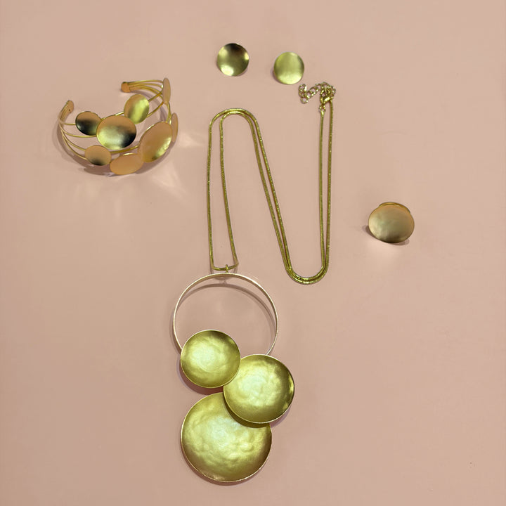 Handmade Full Circles Gold Set | Gold Plated | ZsaZsa