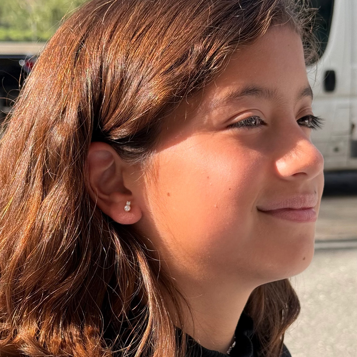 Pearl and zircone Sterling silver earrings