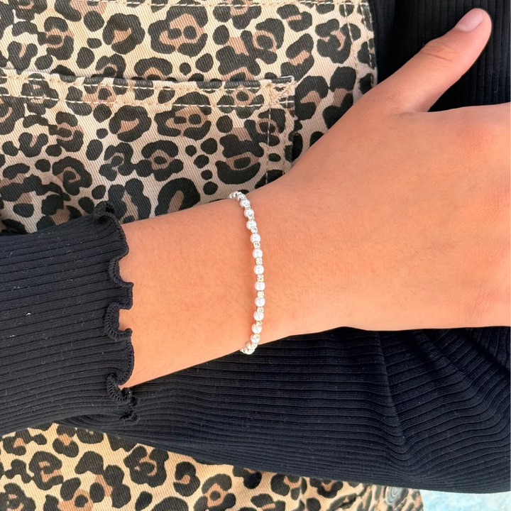 Pearls and rhinestone kids bangle