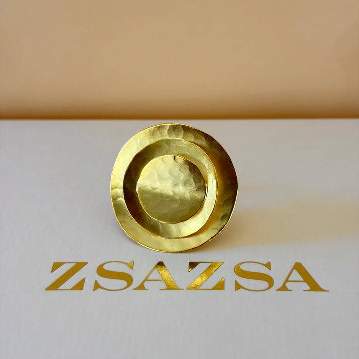 Handmade 3 Circles Statement Gold Ring  | Gold Plated | ZsaZsa