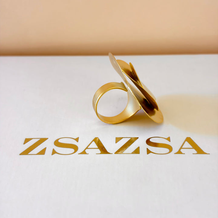 Handmade 3 Circles Statement Gold Ring  | Gold Plated | ZsaZsa