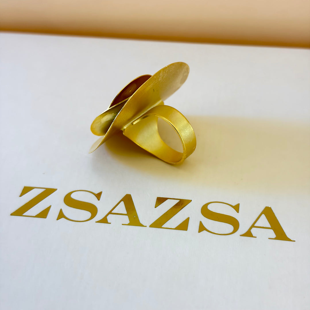 Handmade 3 Circles Statement Gold Ring  | Gold Plated | ZsaZsa