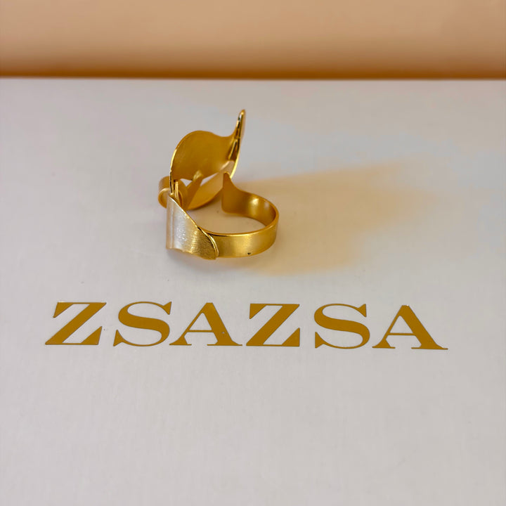 Handmade Structural Pointy Gold Ring | Gold Plated | ZsaZsa