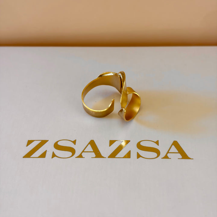Handmade Structural Pointy Gold Ring | Gold Plated | ZsaZsa