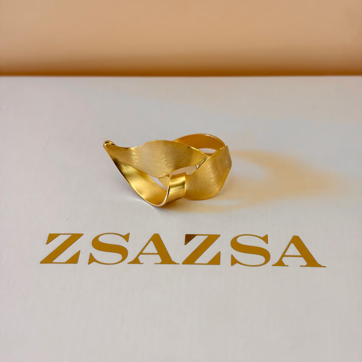 Handmade Structural Pointy Gold Ring | Gold Plated | ZsaZsa