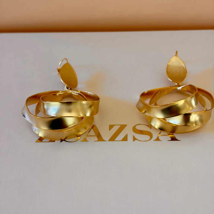 Handmade Overlapping Circles Gold Earrings | Gold Plated | ZsaZsa