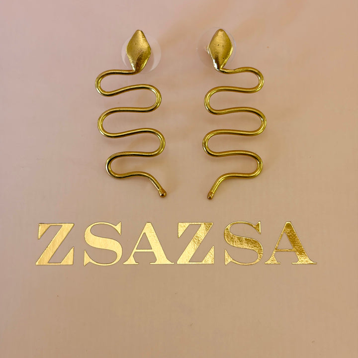 Serpente Gold Earrings  | Gold Plated | ZsaZsa