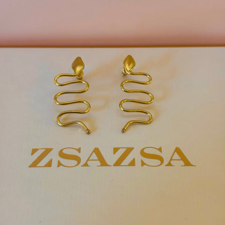 Serpente Gold Earrings  | Gold Plated | ZsaZsa