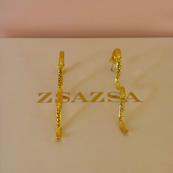 Dainty Forward Snake Earrings  | Gold Plated | ZsaZsa